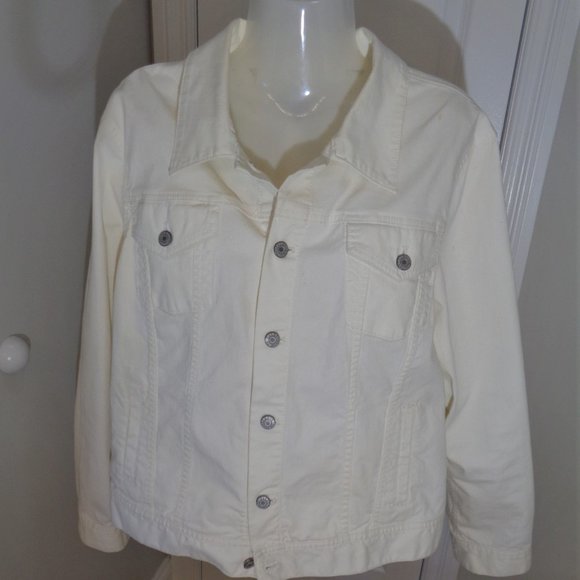 Talbots White Denim Jeans Jacket - Picture 6 of 11